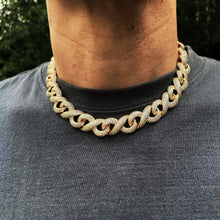 Load image into Gallery viewer, 15mm Diamond cuban chain in Yellow Gold