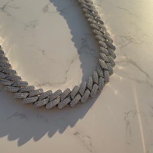 Prong 18mm White Gold Cuban link