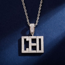 Load image into Gallery viewer, costume upright letter pendant in white gold