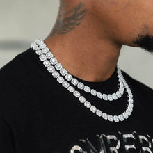 Load image into Gallery viewer, 13mm Cluster Diamond Tennis Chains in White Gold