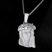 Load image into Gallery viewer, Large Fully Iced Jesus face pendant