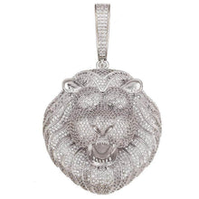 Load image into Gallery viewer, Large Fully Iced Lion Head Pendant