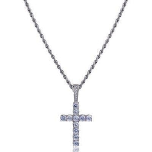 Diamond Cross in White Gold Pendant