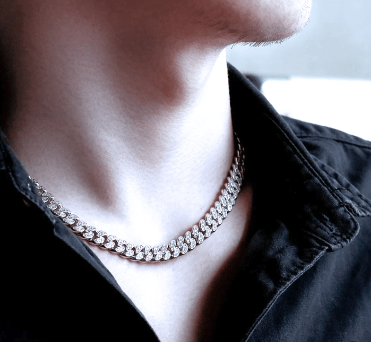 8mm Diamond Cuban link In white gold