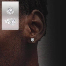 Load image into Gallery viewer, Sterling Silver Iced Button Earrings