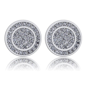 Sterling Silver Button Stud Earrings