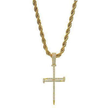 Load image into Gallery viewer, Iced Nail Cross Pendant