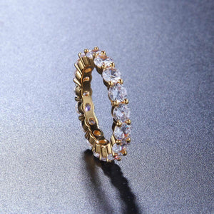 Single Row 3.5mm Eternity Ring in Yellow Gold