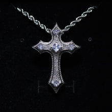 Load image into Gallery viewer, Iced Clustered Diamond Cross Pendant