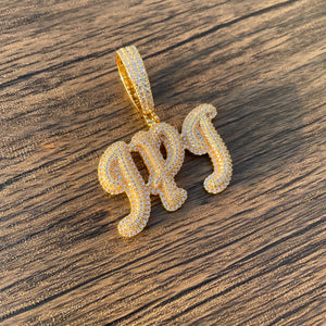 Costume 3D Classic Letter Pendant In Yellow Gold