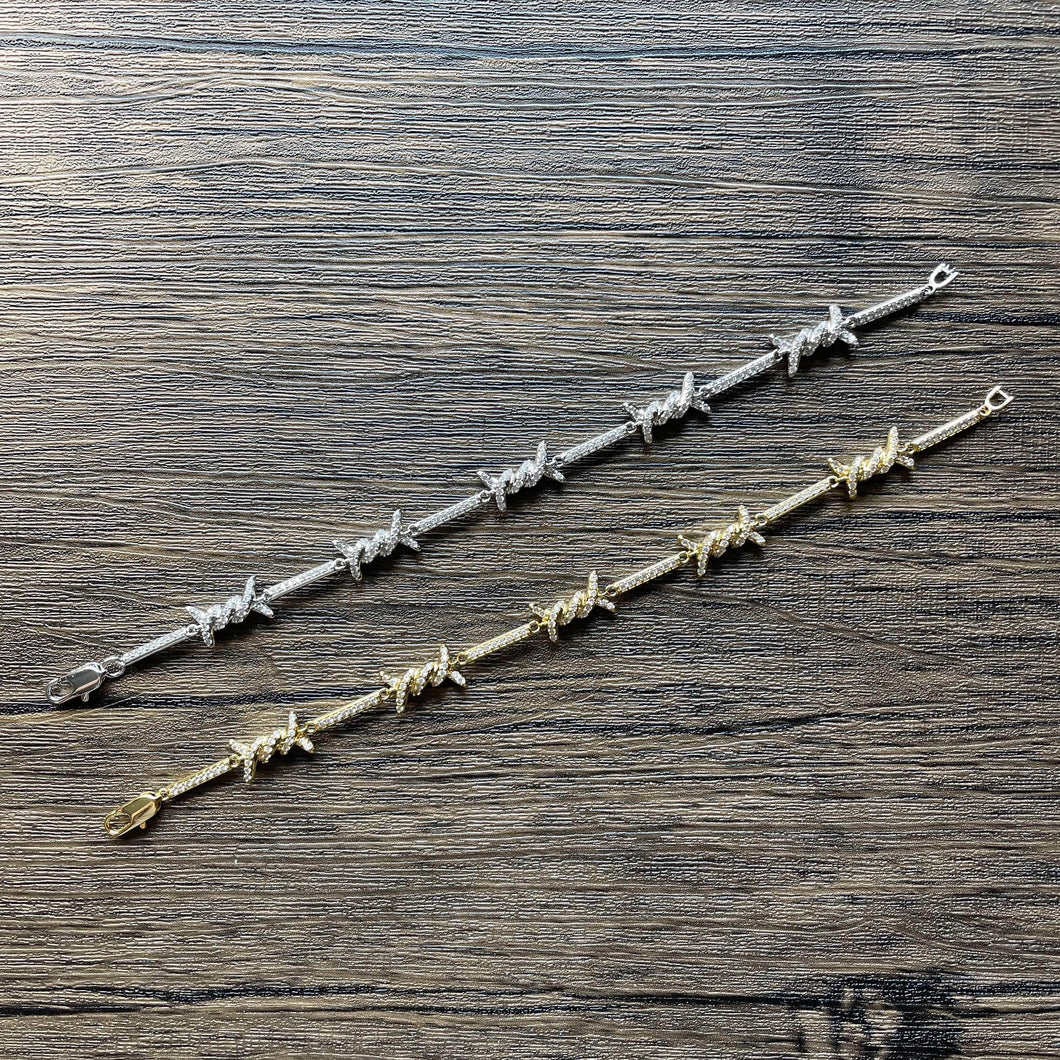 4mm Iced Barbed Wire Bracelet
