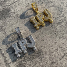 Load image into Gallery viewer, Costume Dripping City letter Pendant in Yellow Gold