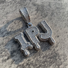 Load image into Gallery viewer, Costume Dripping City letter Pendant in White Gold