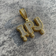 Load image into Gallery viewer, Costume Dripping City letter Pendant in Yellow Gold
