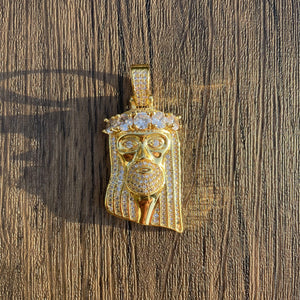 Iced Out Jesus Face Pendant