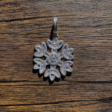 Load image into Gallery viewer, Baguette Diamond SnowFlake Pendant
