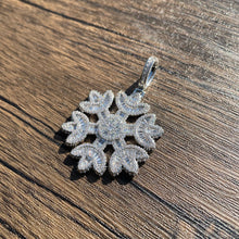 Load image into Gallery viewer, Baguette Diamond SnowFlake Pendant