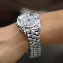 Load image into Gallery viewer, White Gold Iced Presidential Watch