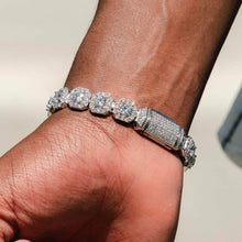 Load image into Gallery viewer, 13mm Cluster Diamond Tennis Bracelet in White Gold