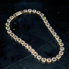 Load image into Gallery viewer, 13mm Cluster Diamond Tennis Chains in Yellow Gold