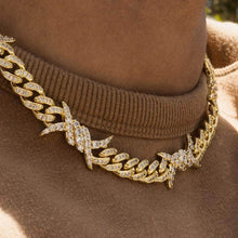 Load image into Gallery viewer, 10mm Diamond Cuban Barbed Wire Chain